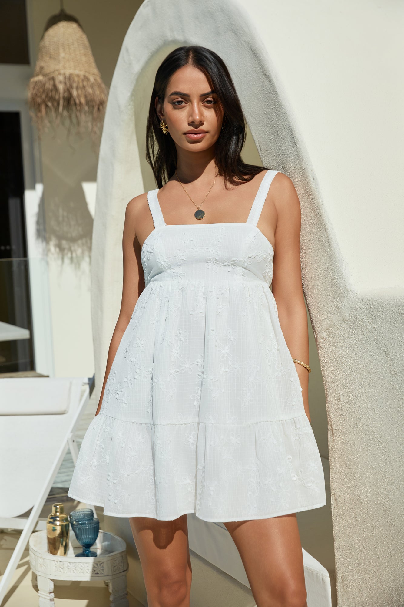 purely lovers mini dress white