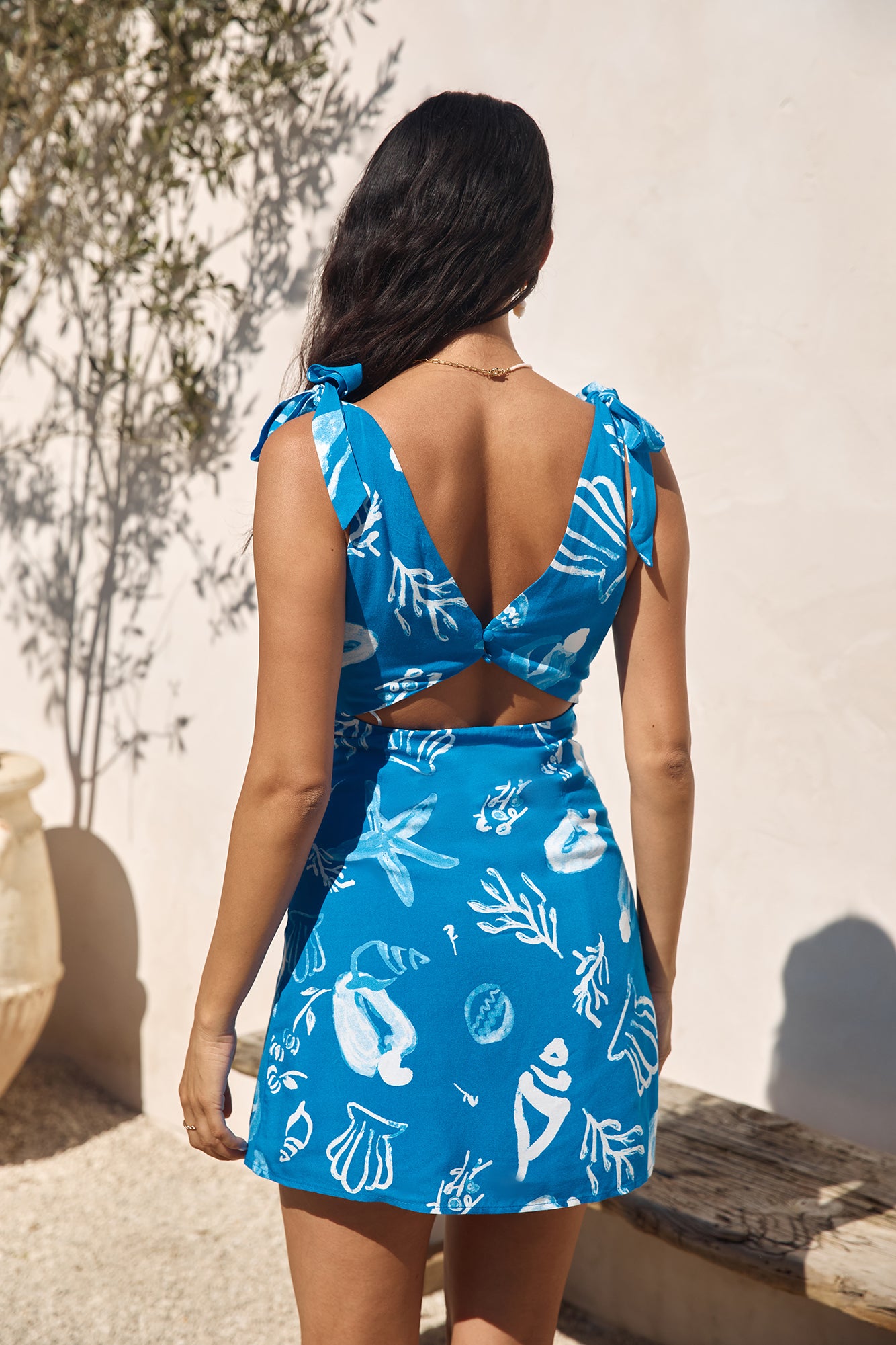 slowing down mini dress blue