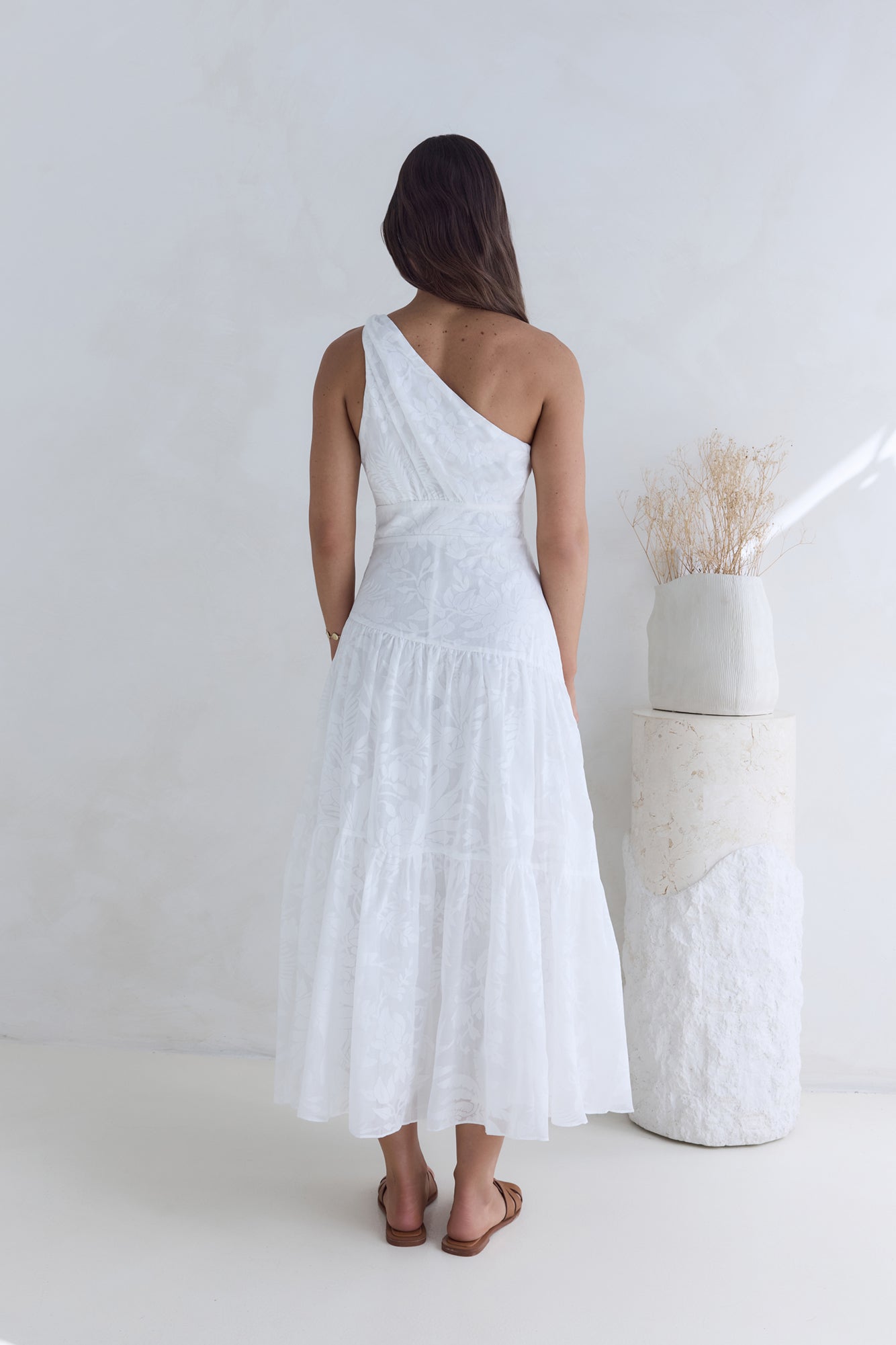 snowy mountain maxi dress white