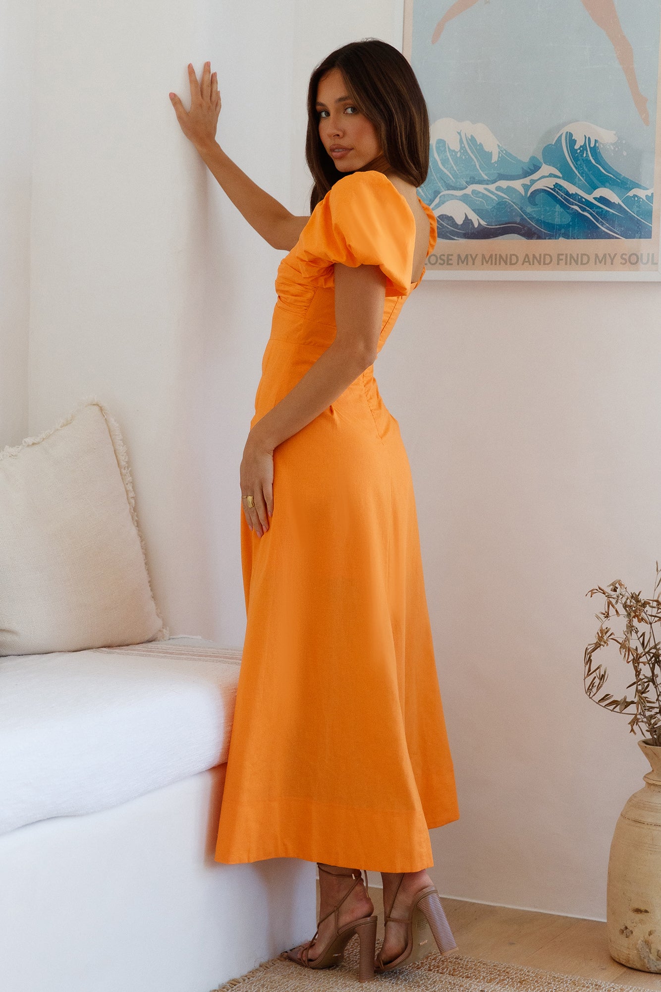 feeling tanned maxi dress orange