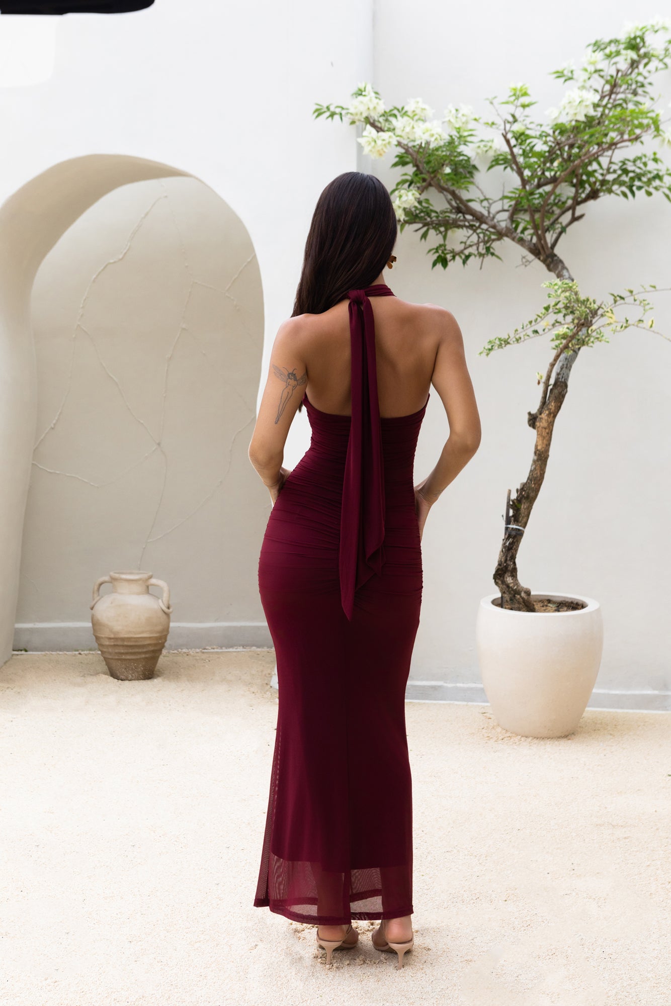 midnight muse maxi dress burgundy