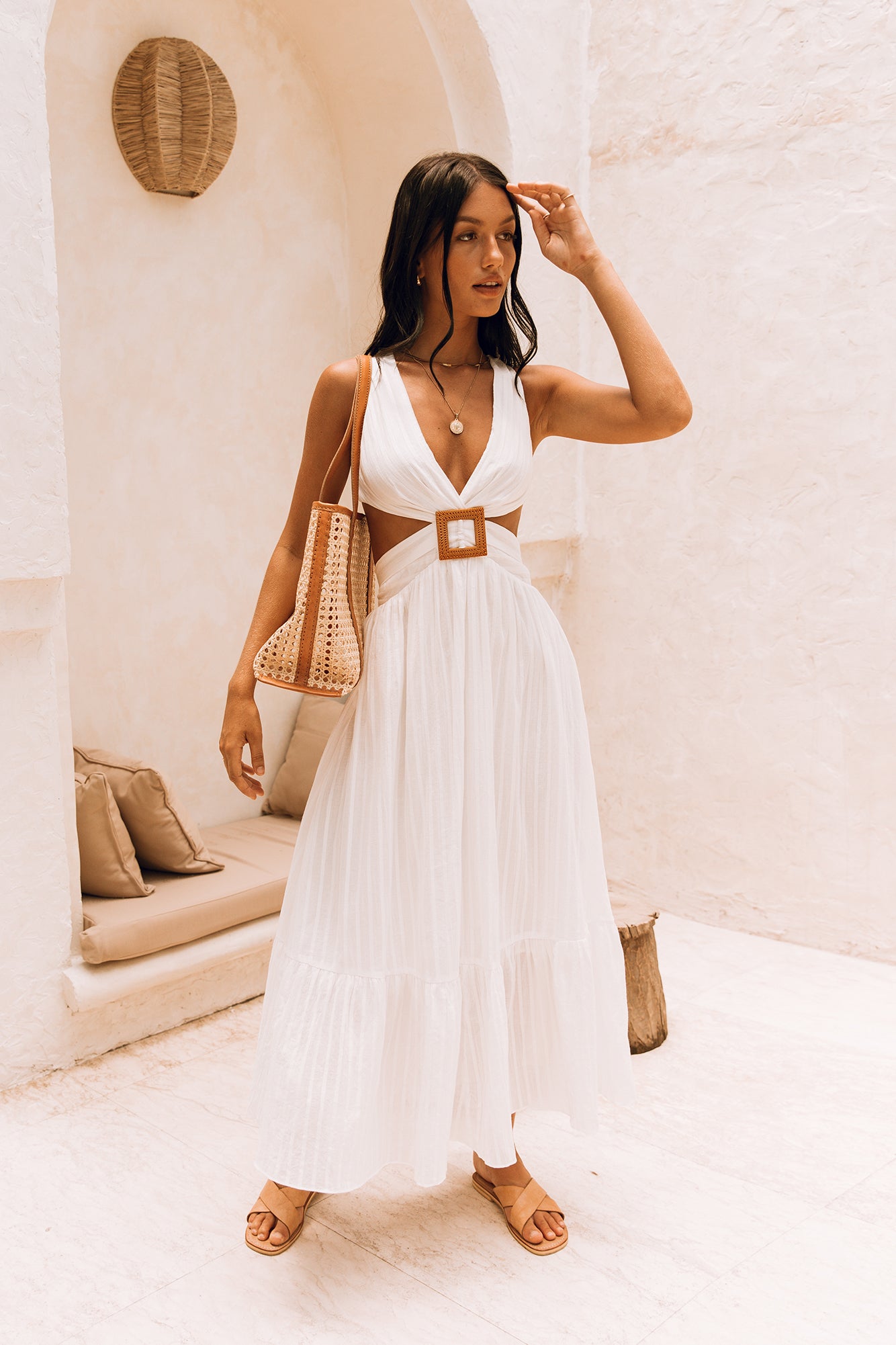 speak your word maxi dress white