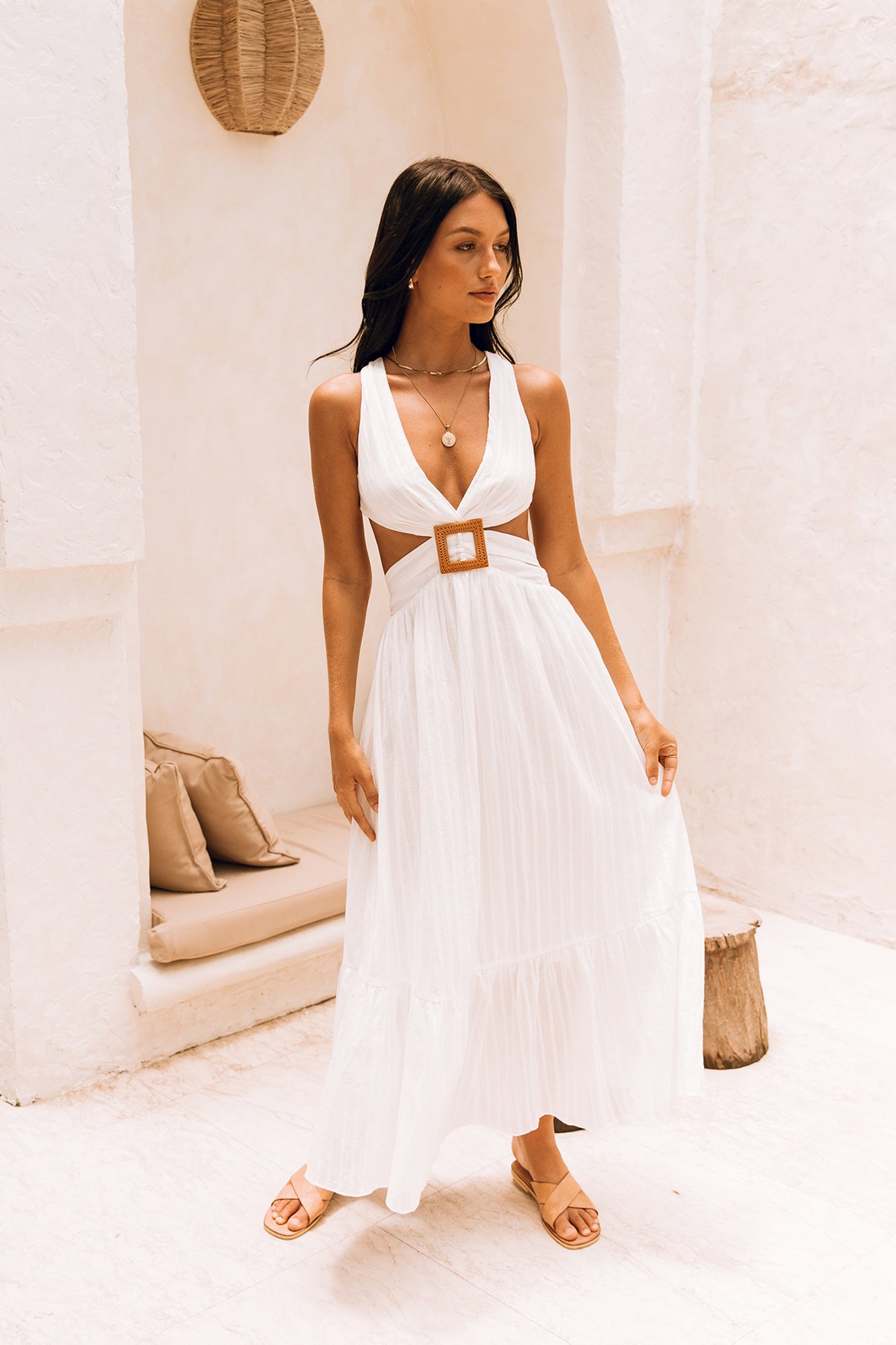speak your word maxi dress white