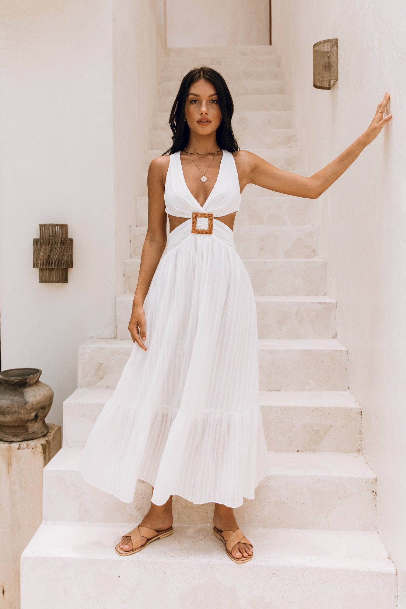 speak your word maxi dress white