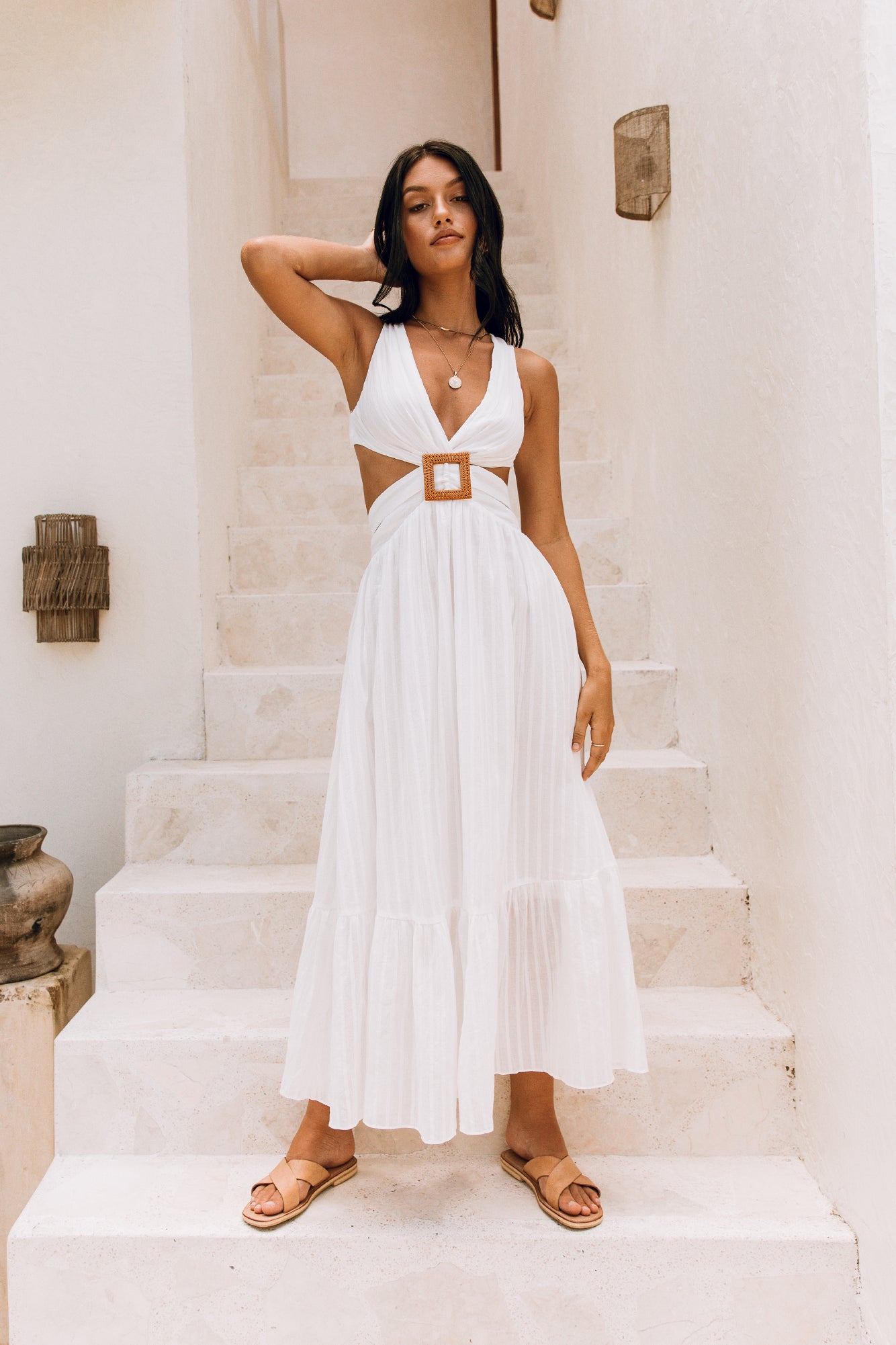 speak your word maxi dress white
