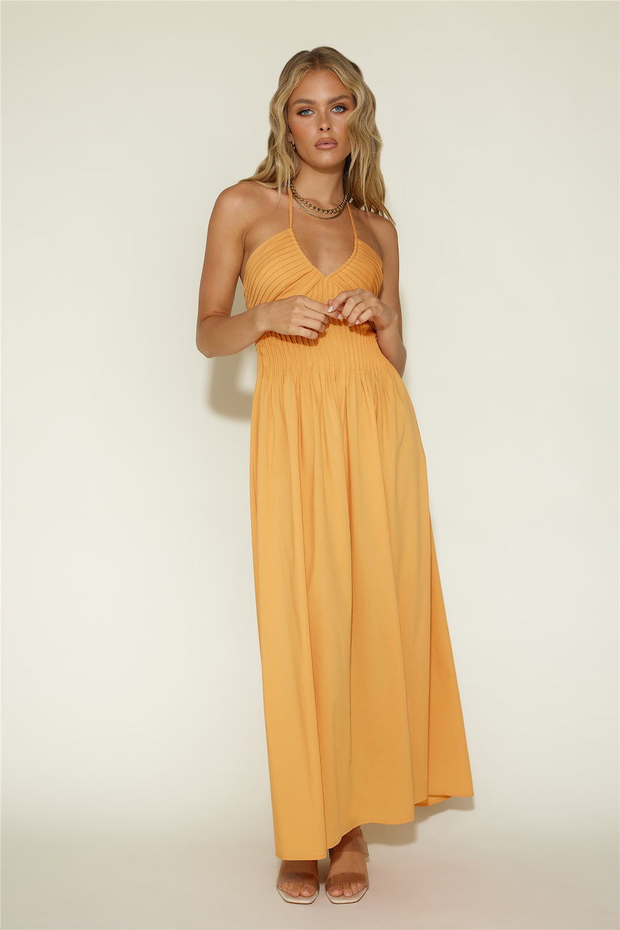 cross my heart maxi dress orange