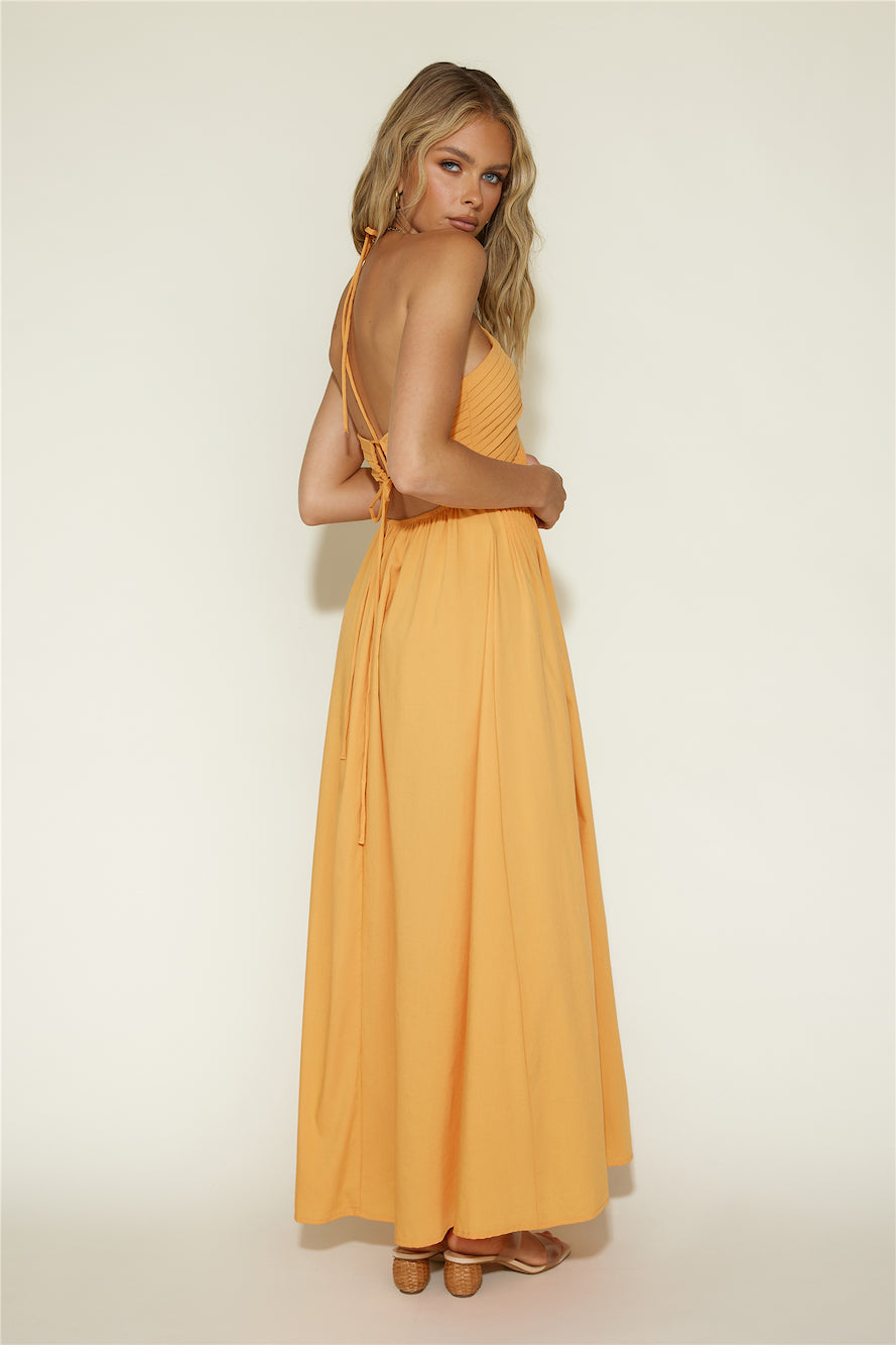 cross my heart maxi dress orange