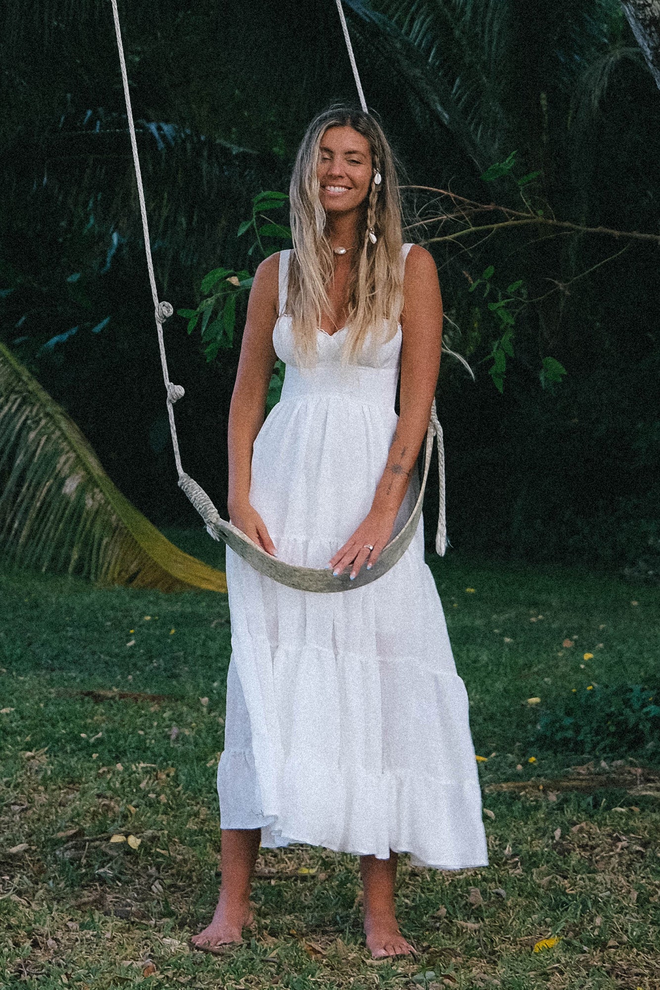 somebody new midi dress white